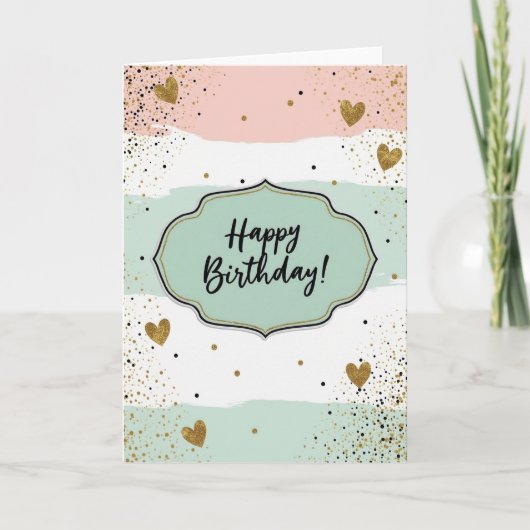 Frohe Mint Gold Karte (Vorderseite)
