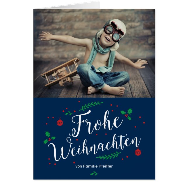 Frohe Mistel Urlaub Foto-Gruß (Vorne)