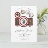 Frohe Momente Weihnachtsessen Einladung (Stehend Vorderseite)