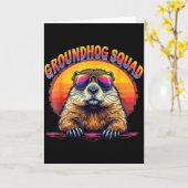 Frohe Murmeltiertag 2025 Lustige Murmeltier-Gruppe Karte (Gelbe Blume)