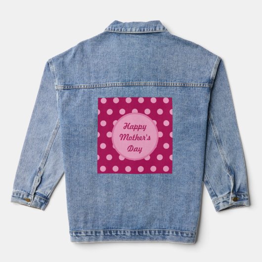 Frohe Mutter Tag Denim Jacket (Magenta & Pink) Jeansjacke (Rückseite)