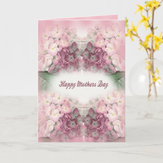 Frohe Mutter Tag dunkelrosa Hydrangeas Karte (Gelbe Blume)