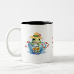 Frohe Mutter Tag Frosch und Hut in einem Teacup Zweifarbige Tasse