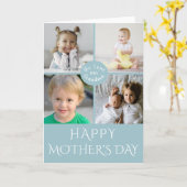 Frohe Mutter Tag Oma| Aqua Foto Collage Karte (Gelbe Blume)