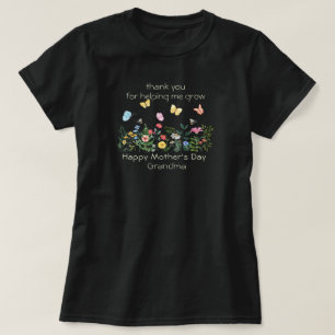 Frohe Mutter Tag Oma Wasserfarbe Blüte T-Shirt