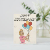 Frohe Muttertag-Ballons Postkarte (Stehend Vorderseite)