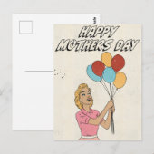 Frohe Muttertag-Ballons Postkarte (Vorne/Hinten)