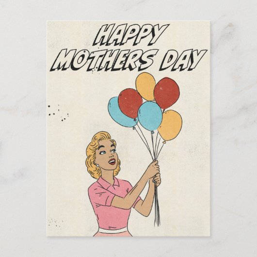 Frohe Muttertag-Ballons Postkarte (Vorderseite)