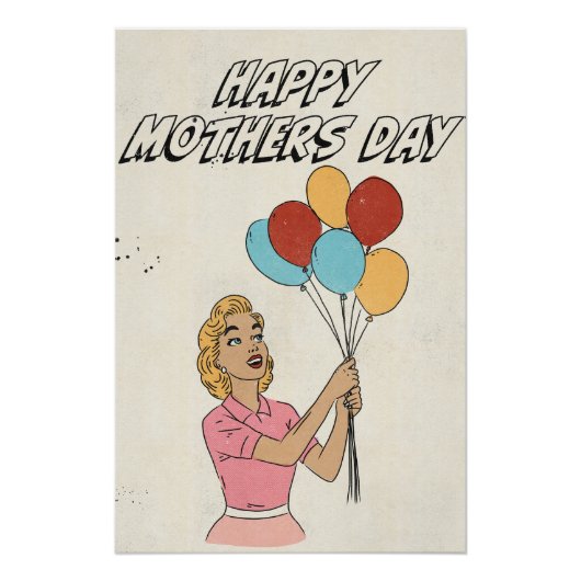 Frohe Muttertag-Balloons Poster (Vorderseite)