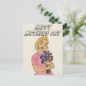 Frohe Muttertag Blumen Postkarte (Stehend Vorderseite)