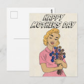 Frohe Muttertag Blumen Postkarte (Vorne/Hinten)