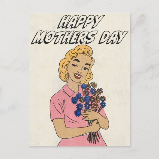 Frohe Muttertag Blumen Postkarte (Vorderseite)