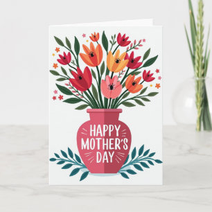Frohe Muttertag-Blumenvase-Karte Karte