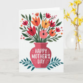 Frohe Muttertag-Blumenvase-Karte Karte (Gelbe Blume)
