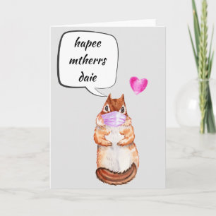 Frohe Muttertag Chipmunk Gesichtsmaske Karte