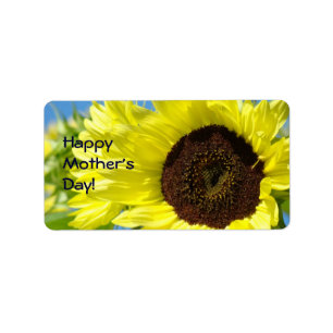 Frohe Muttertag! Etiketten Aufkleber Sonnenblumen Adressaufkleber