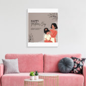 frohe Muttertag florale Grußkarte Leinwanddruck (Insitu (Wohnzimmer))