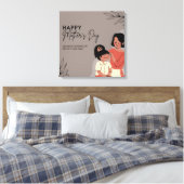 frohe Muttertag florale Grußkarte Leinwanddruck (Insitu (Schlafzimmer))