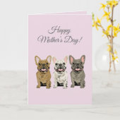Frohe Muttertag! Französische Bulldoggen Karte (Gelbe Blume)