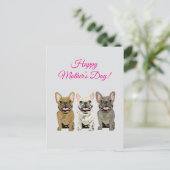 Frohe Muttertag! Französische Bulldoggen Postkarte (Stehend Vorderseite)