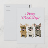 Frohe Muttertag! Französische Bulldoggen Postkarte (Vorne/Hinten)