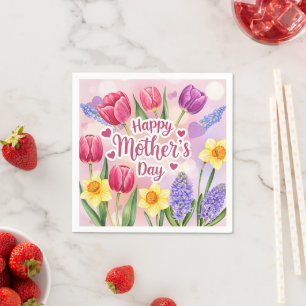Frohe Muttertag, Frühlingsblumen, Serviette