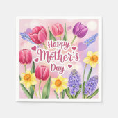 Frohe Muttertag, Frühlingsblumen, Serviette (Vorderseite)