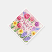 Frohe Muttertag, Frühlingsblumen, Serviette (Ecke)