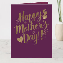 Frohe Muttertag Gold Schrift Herz Karte