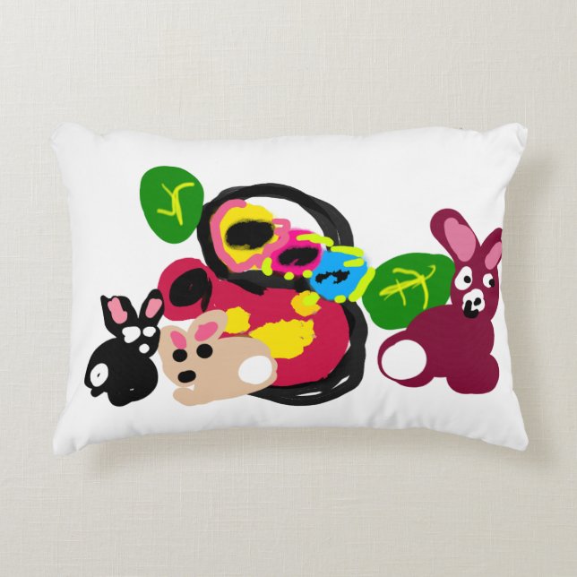 Frohe Muttertag Hasen und Kaninchen  Dekokissen (Vorderseite)