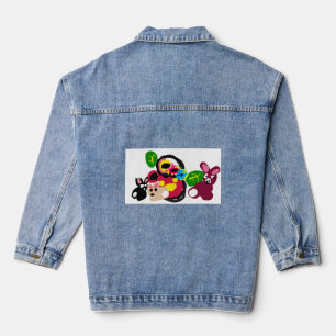 Frohe Muttertag Hasen und Kaninchen Jeansjacke