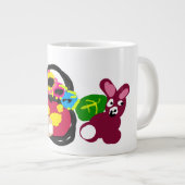 Frohe Muttertag Hasen und Kaninchen Jumbo-Tasse (Vorderseite Rechts)