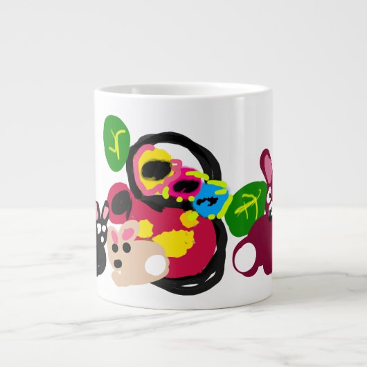 Frohe Muttertag Hasen und Kaninchen Jumbo-Tasse (Vorderseite)