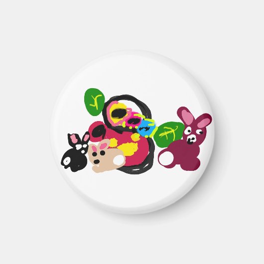 Frohe Muttertag Hasen und Kaninchen  Magnet (Vorne)