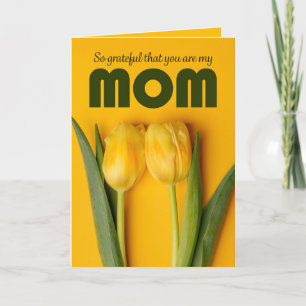 Frohe Muttertag Mama Zwei gelbe Tulpen  Feiertagskarte