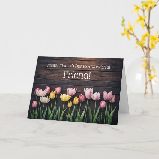 Frohe Muttertag mit hübschen Tulpen Karte (Gelbe Blume)