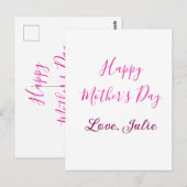 Frohe Muttertag rosa Kalligrafie Mutter Großmutter Postkarte (Vorne/Hinten)