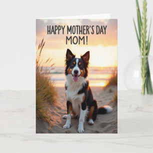 Frohe Muttertag-Strandszene-Karte für Hunde Karte