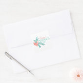 Frohe Muttertag süße florale Frühlingsvögel Quadratischer Aufkleber (Umschlag)