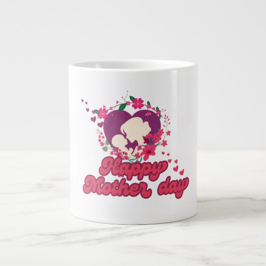 Frohe Muttertag Trendy Design Jumbo-Tasse (Vorderseite)