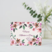 Frohe Muttertags-Aquarellblumen Feiertagspostkarte (Stehend Vorderseite)