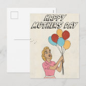 Frohe Muttertags-Ballons Feiertagspostkarte (Vorne/Hinten)