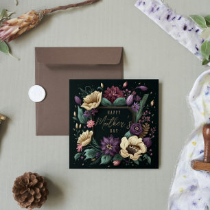 Frohe Muttertags-Blumen-Dunkle individuelle Nachri Feiertagskarte