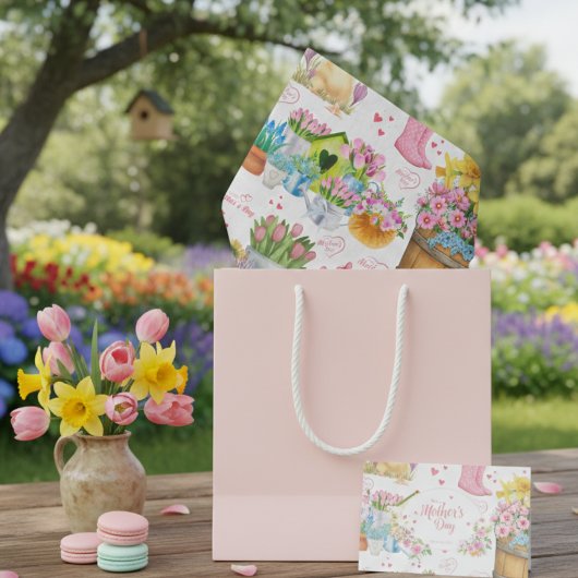 Frohe Muttertags-Blumen-Frühlingsgarten Seidenpapier