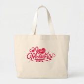 Frohe Muttertags-Blumenherz-Design Jumbo Stoffbeutel (Vorne)