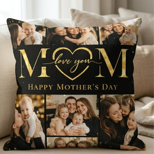 Frohe Muttertags-Fotocollage Lieb dich Mama Kissen