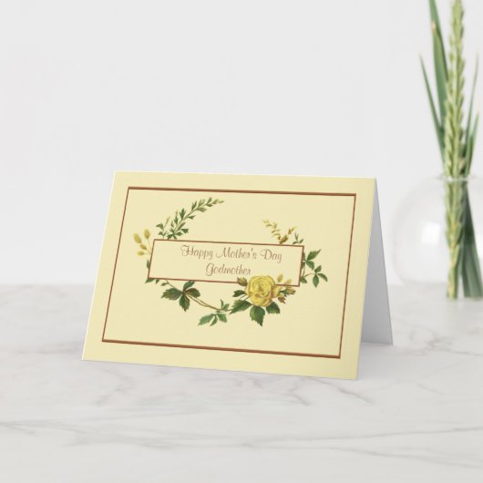 Frohe Muttertags-Gottesmutter mit gelber Rose Karte (Vorderseite)