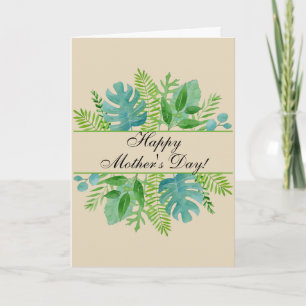 Frohe Muttertags-Grünzeug-Aquarell Karte