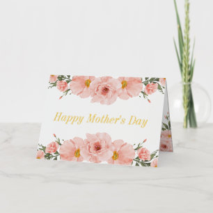 Frohe Muttertags-Rosa-Blumen-Foto Gold