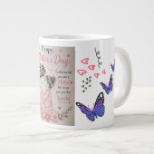 Frohe Muttertags-Schmetterling-Tasse Jumbo-Tasse (Vorderseite Rechts)